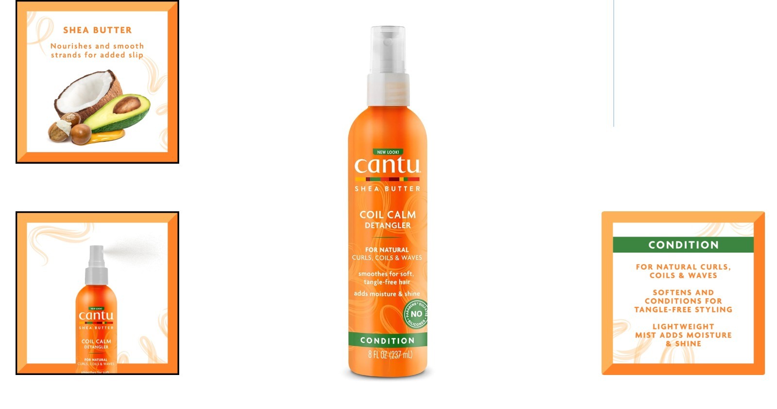 Coil Calm Detangler with Shea Butter & Coconut – 8 Fl Oz for Natural Hair