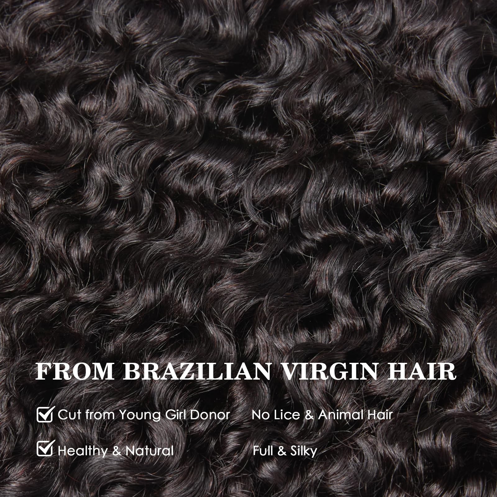 Curly Human Hair Bundles 18″ 20″ 22″ Brazilian Virgin Water Wave Natural Black
