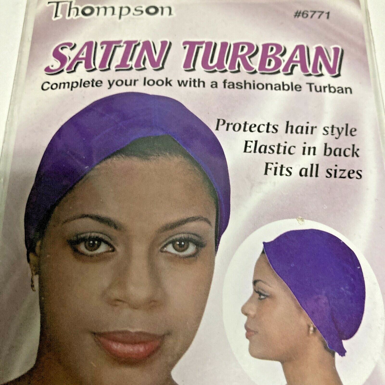 THOMPSON SATIN TURBAN FITS ALL SIZE # 6771 COLOR:DARK BROWN