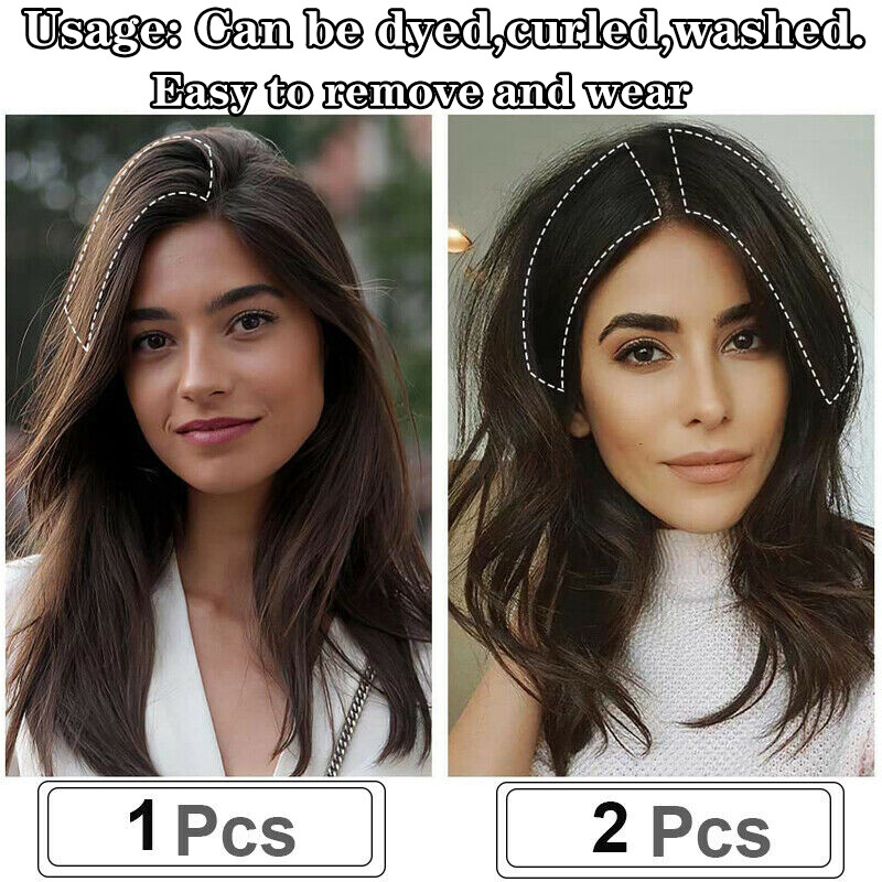 4in-12in Pad High Human Hair Root Clip In Real Hair Extensions Patches Hairpiece