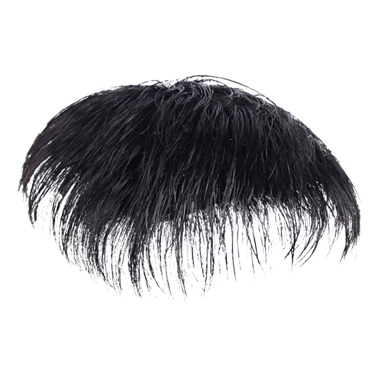 Men’s Clip Hairpiece Top Short Natural Wig Black Natural Hair Topper Toupee