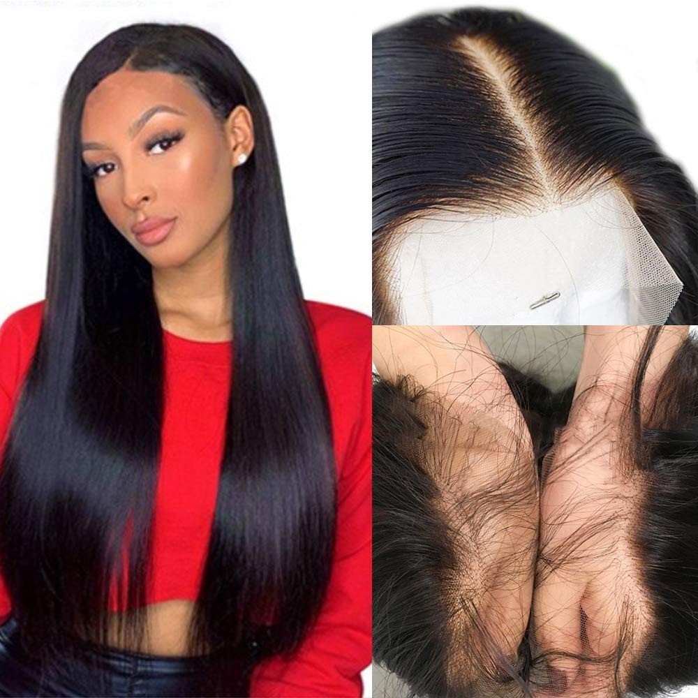 Silky Straight Full Lace Wig Pre Plucked Handmade Human Hair