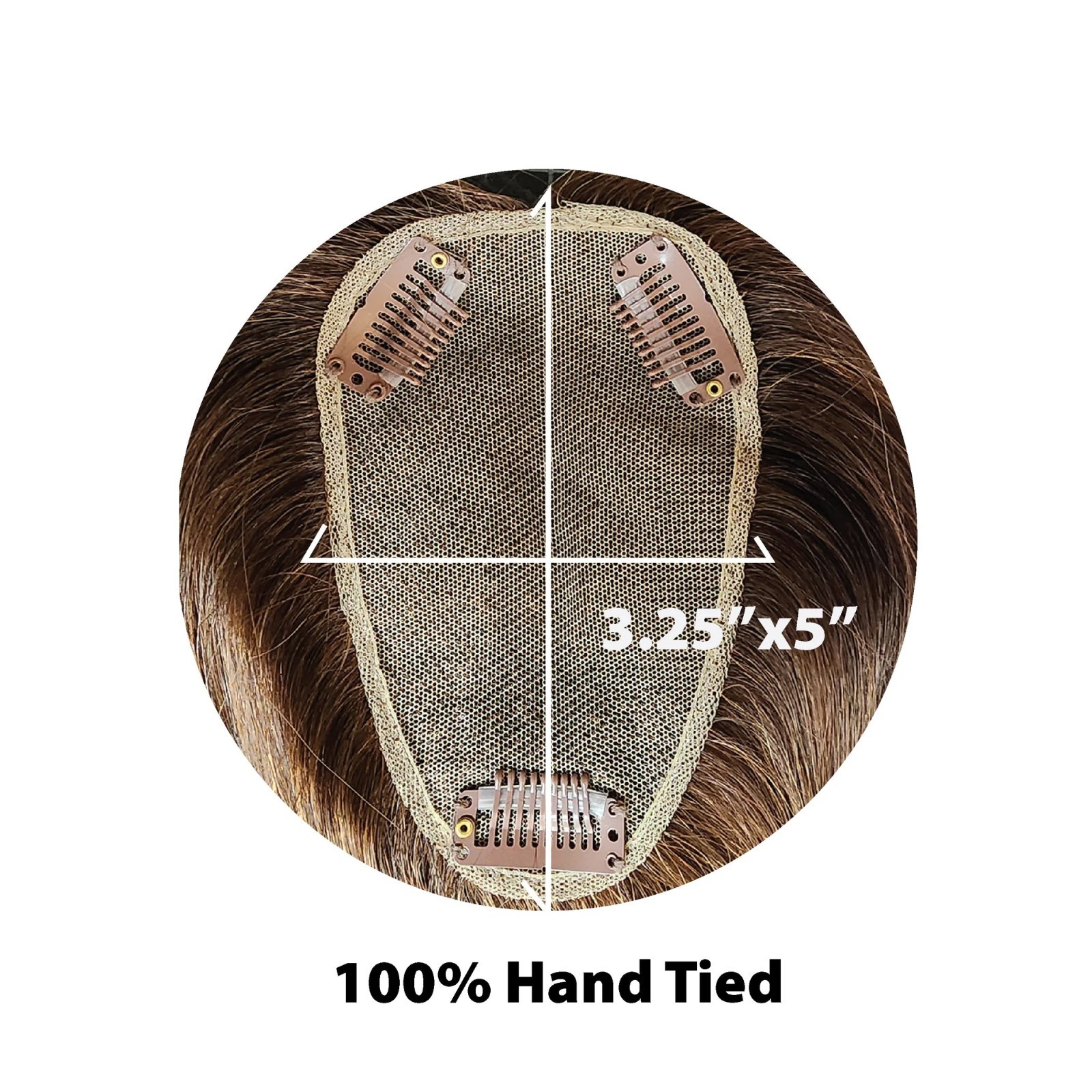 EVE HAIR 100% HUMAN HAIR VELOCE CLIP IN 3.25″x5″ LACE BASE TOPPER 16″ #H-TP302