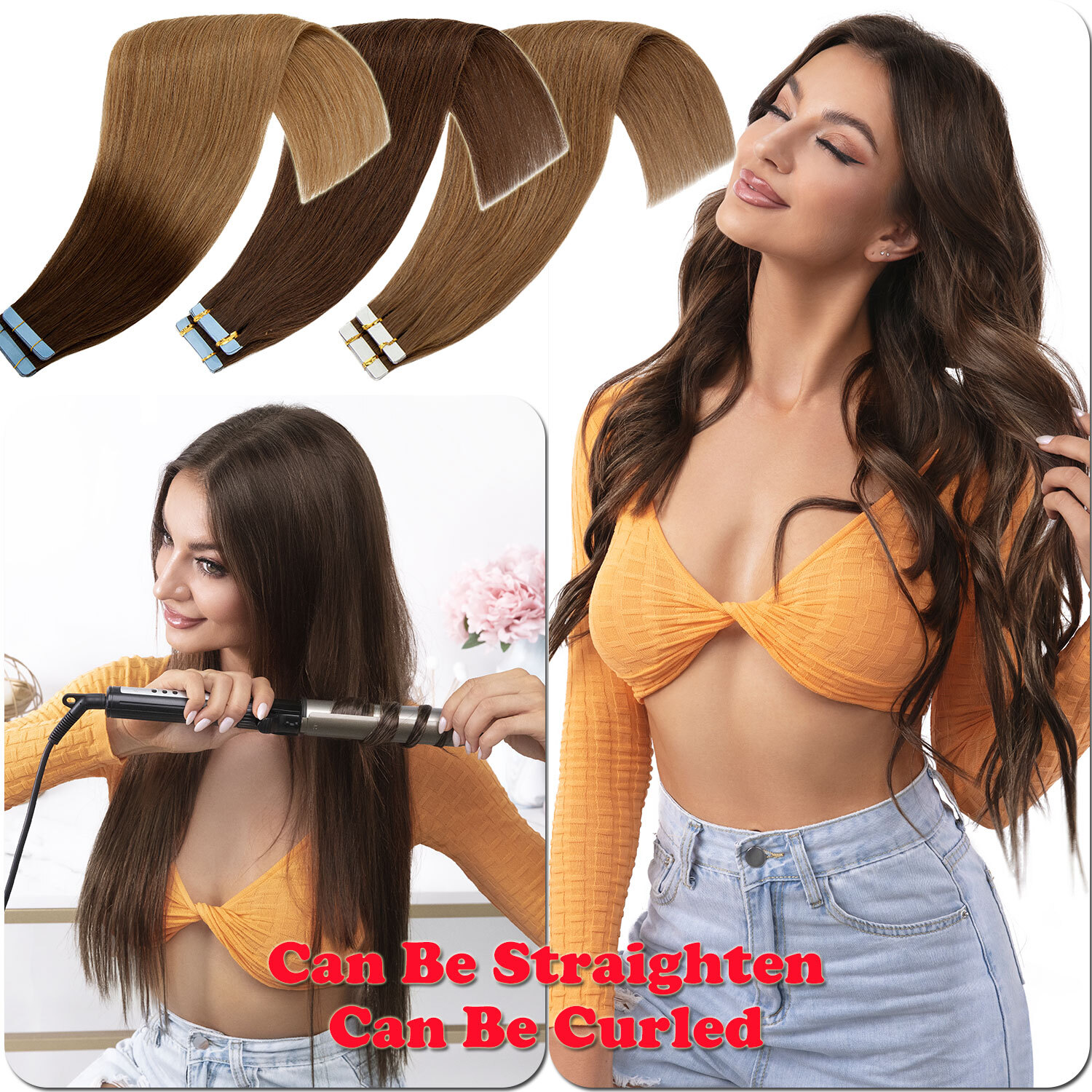 Thick Russian Tape In Remy Human Hair Extensions Skin Weft 10PCS-80PCS FULL HEAD