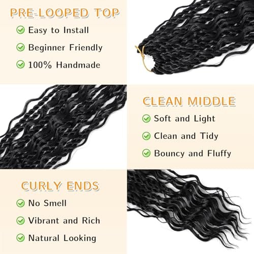 14 Inch Senegalese Twist Crochet Hair with Curly Ends 8 14 Inch (8Packs) 1B#