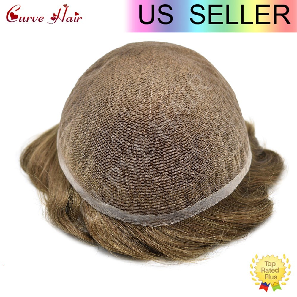 Full Lace Men Hair Systems Nautral Hairline Mens Toupee Hair Piece Men Wig Units