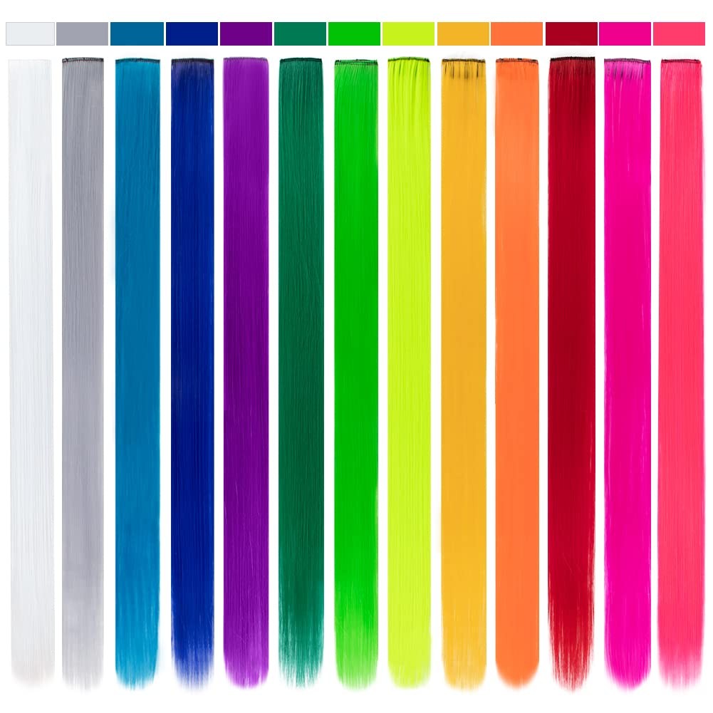 26 Packs Colored Hair Extensions 20Inch 26 Count (Pack of 1), 13color-26pcs