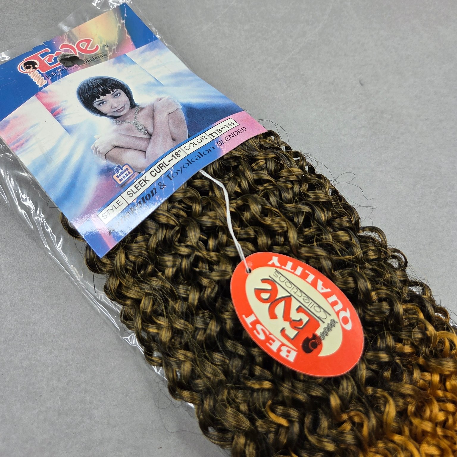 Eve Sleek Curl Hair Extensions 18″ T1B-144 Kanekalon Toyokalon Blended