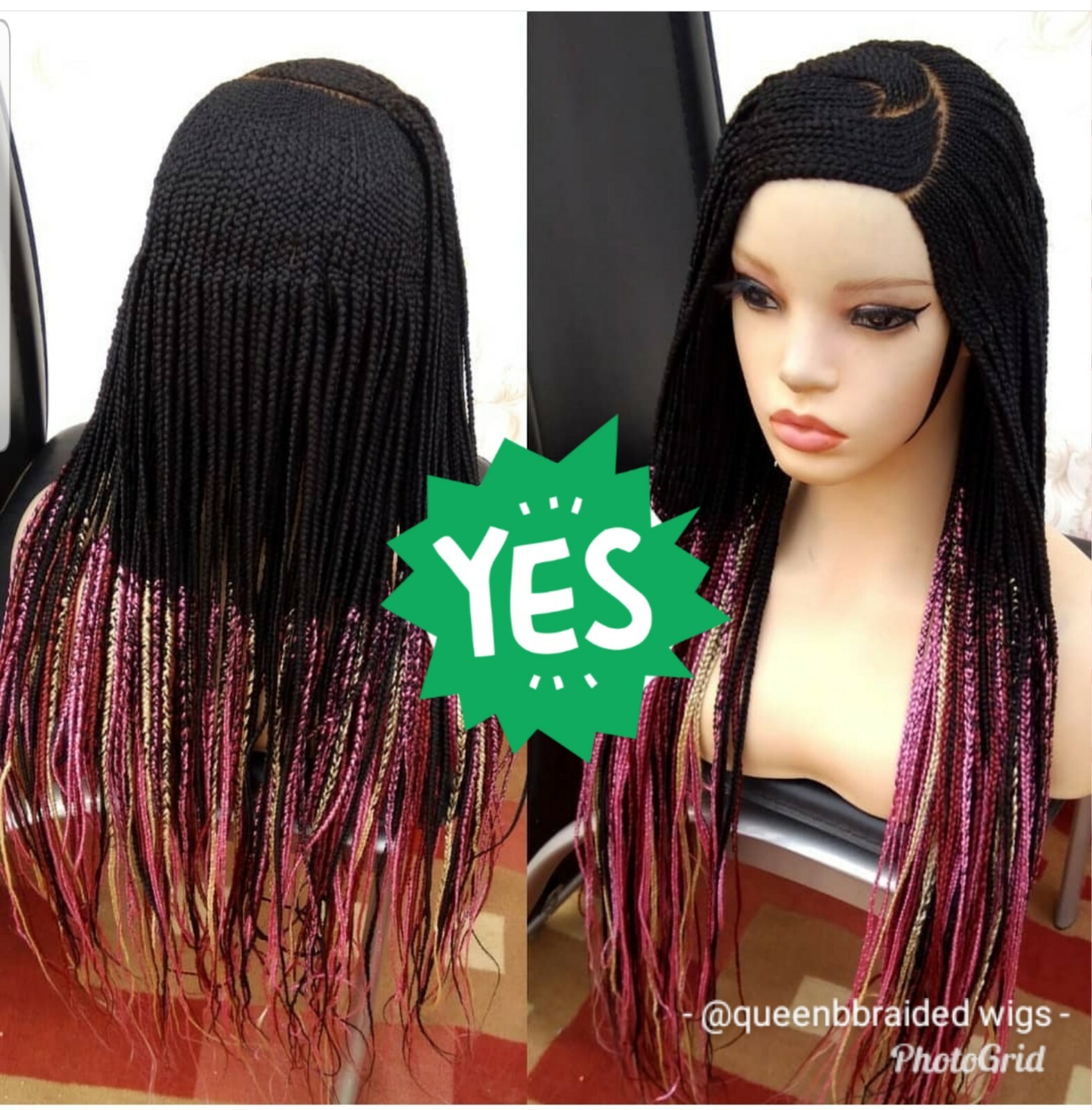 Braided wig:Handmade Braids Cornrow wig,PRE-ORDER ONLY.2-3WEEKS. Location USA