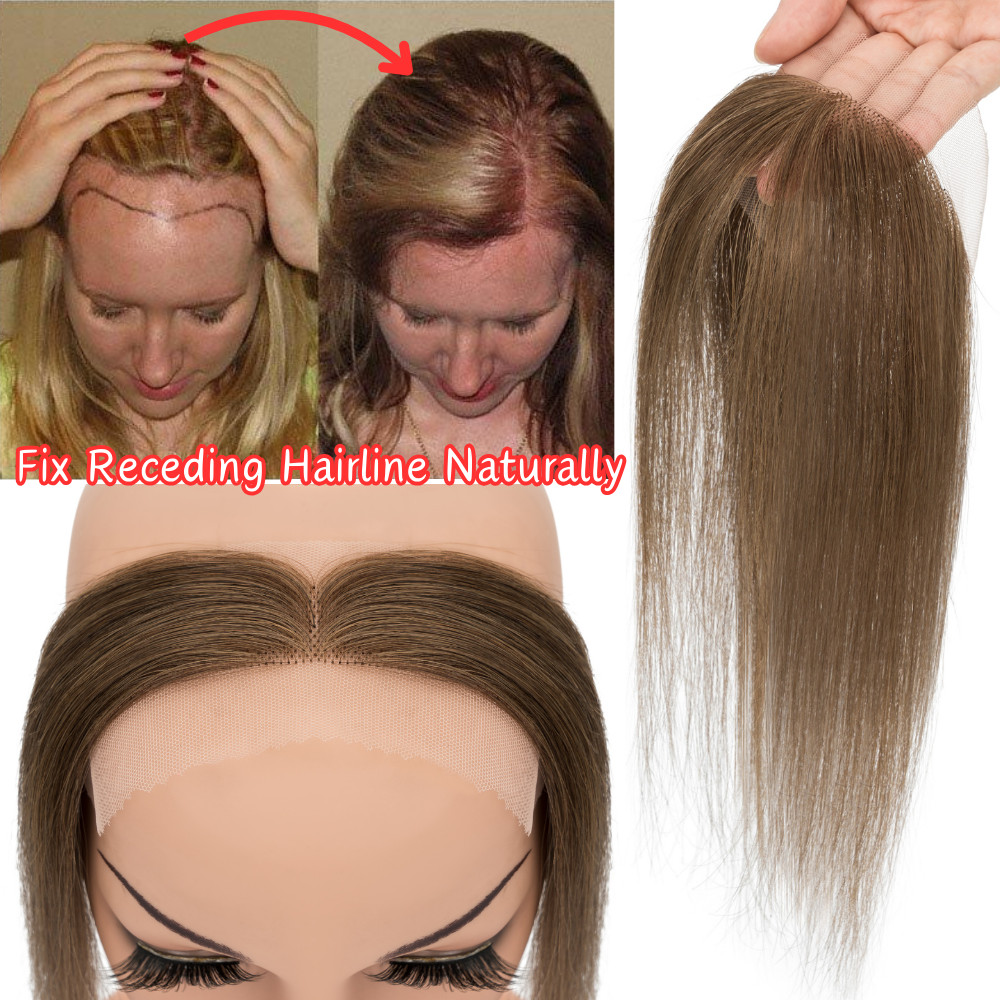 Full Lace Cover-up Front Hairline Hairpiece Remy Human Hair Patch Topper Toupee