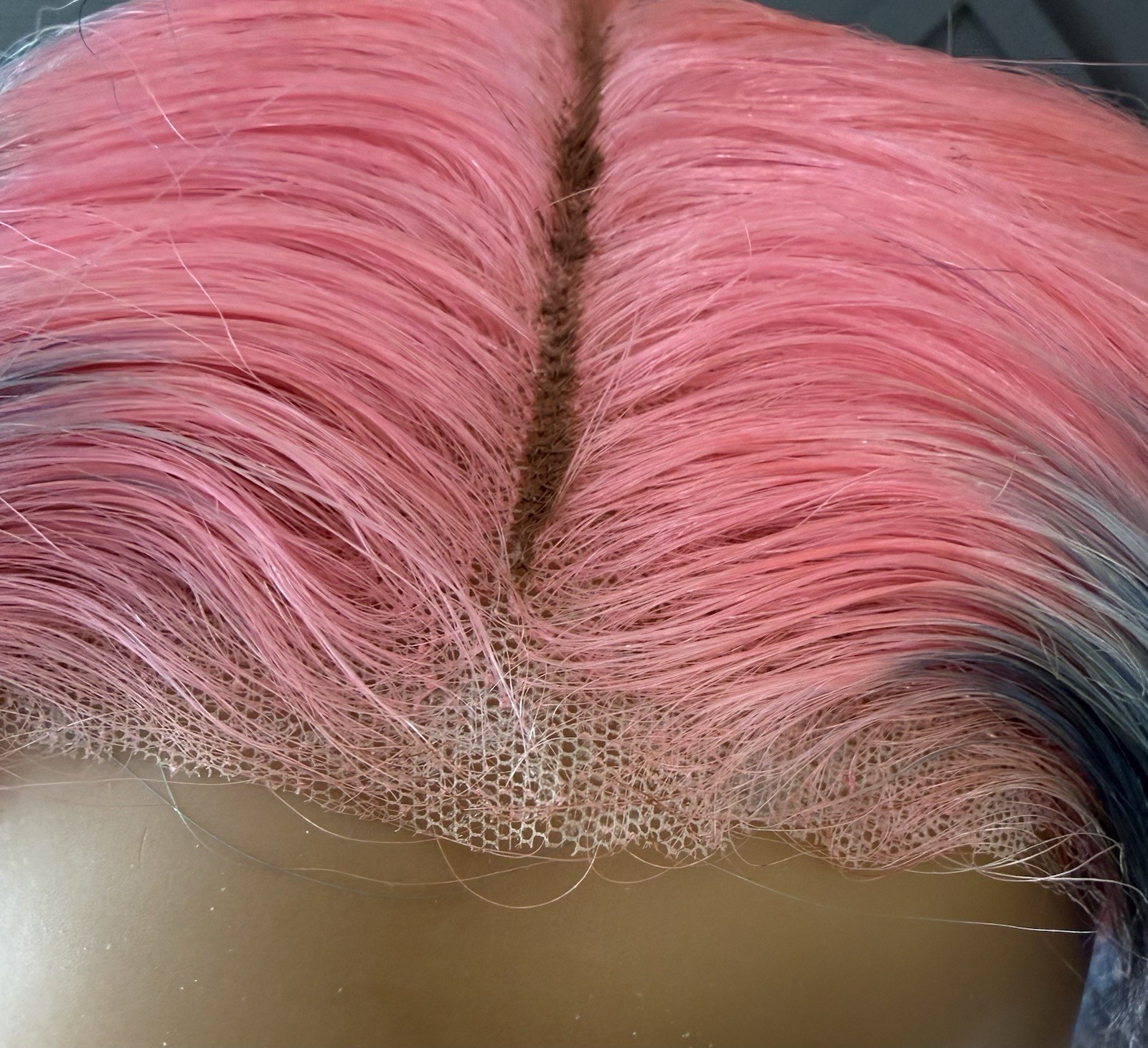 Custom Color Lace Front Wig Human Hair | Bob Cut Wig | Pink & Blue | Baby Shower