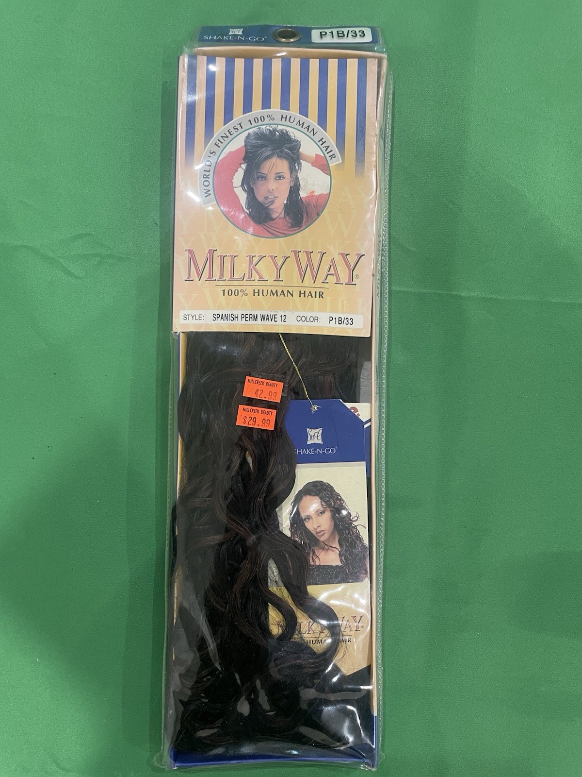 Milky Way 100% Human Hair Spanish Perm Wave Extensions 12″ Weaving P1B/33