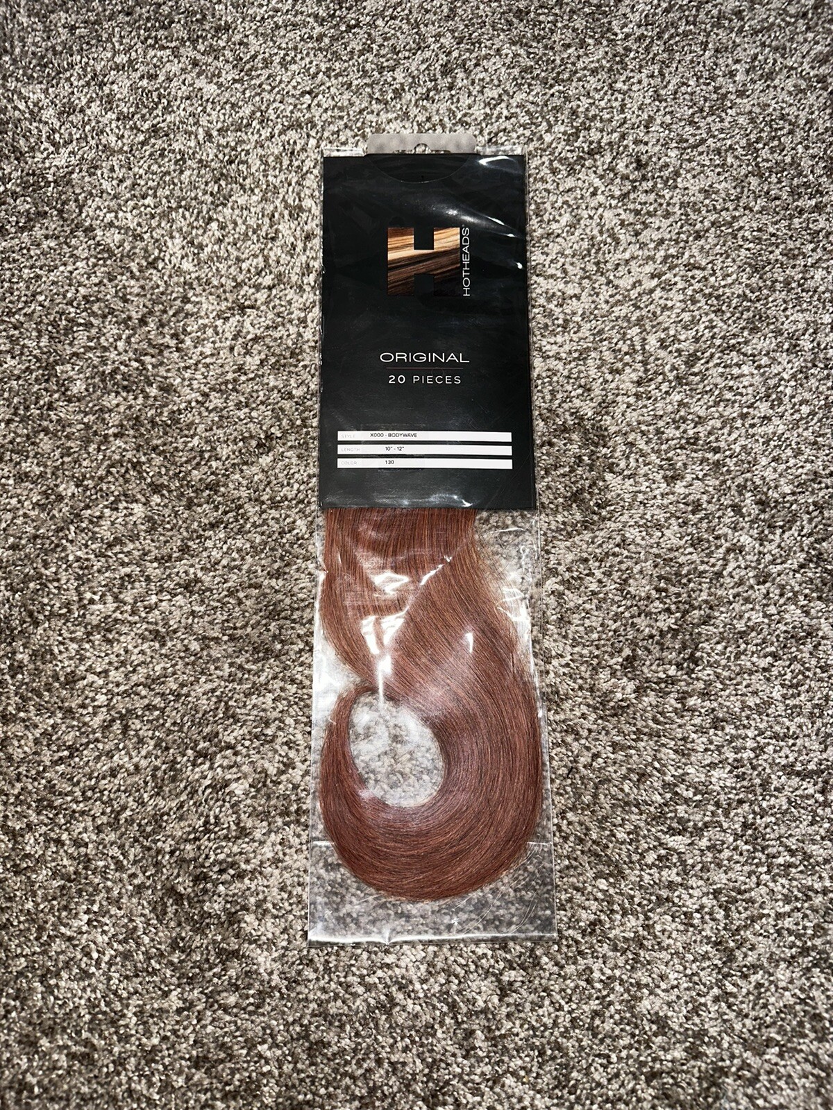 HOTHEADS Hair Extensions, 20 Pieces, Length: 10”-12”, Color: 130 (Copper Red)