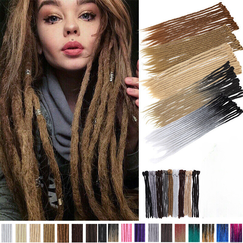 50cm Ombre Dreadlocks Extensions Crochet Braiding Hair Dreads Locs Synthetic New