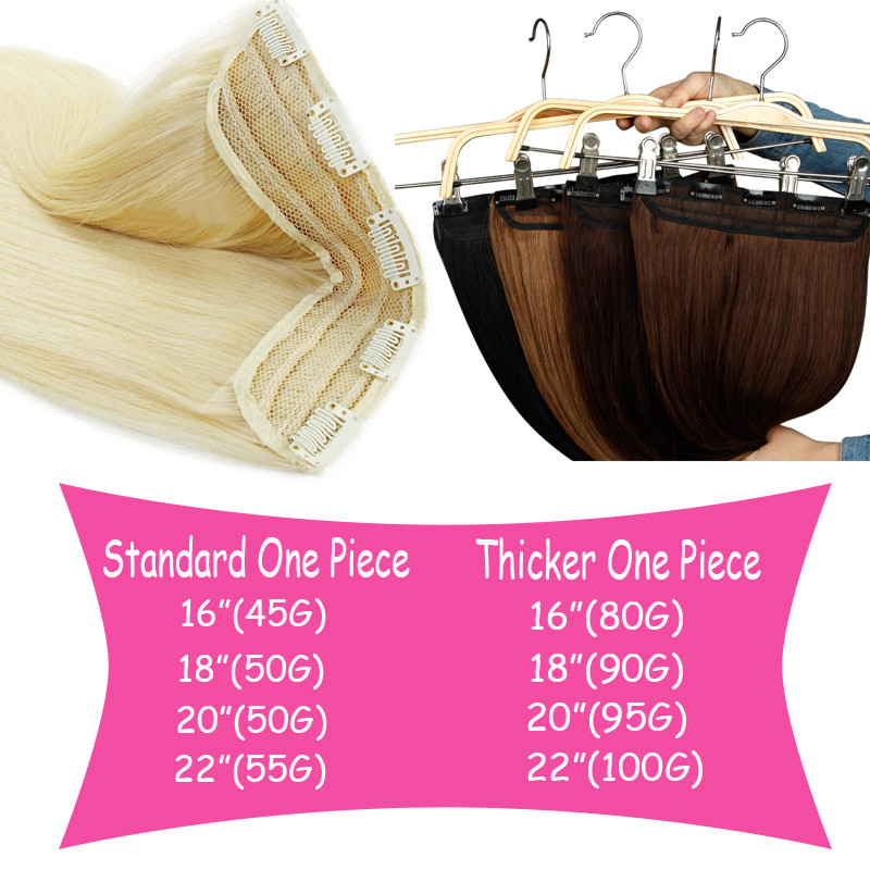 120G Real Remy Clip in Human Hair Extensions One Piece 3/4 Full Head Invisible