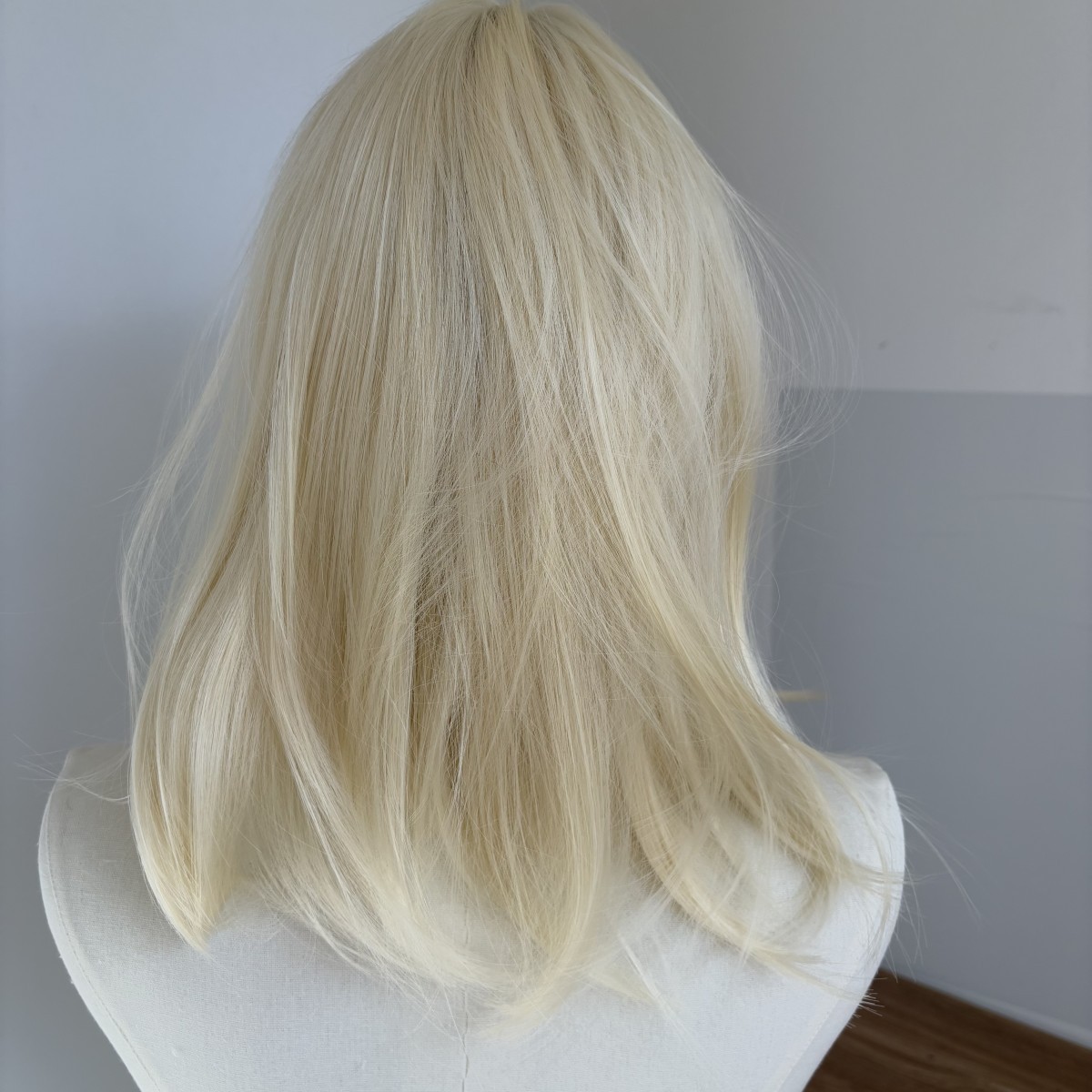 Blonde Costume Wig With Bangs Soft Short Straight Heat Resistant Synthetic Hair