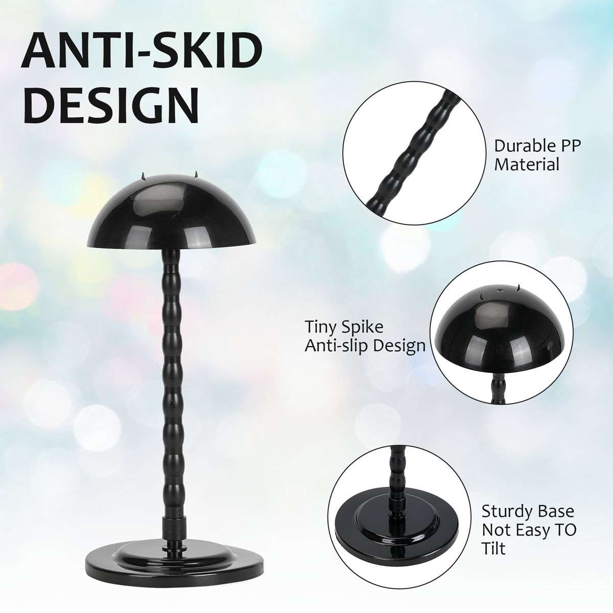 Wig Stand Plastic Hat Display Wig Head Holders Mannequin Head Stand Portable