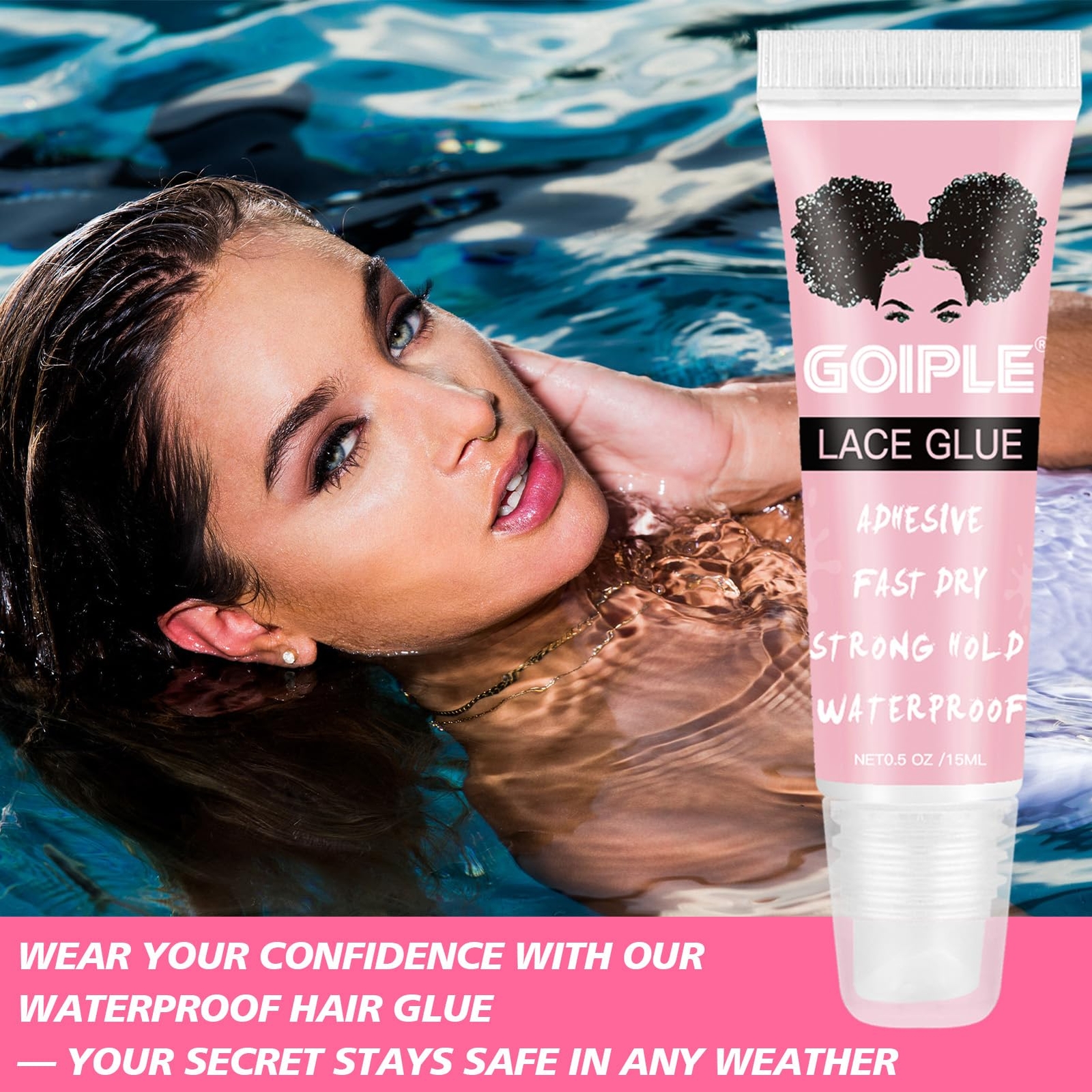 Waterproof Lace Front Wig Glue 0.5 OZ Strong Hold Adhesive 4PCS