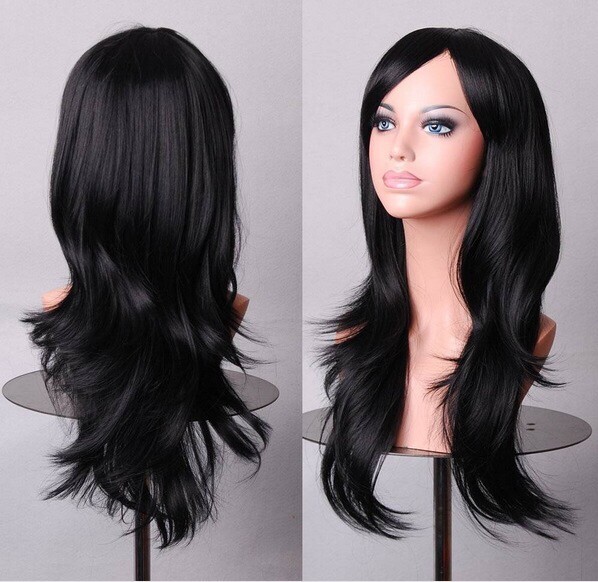 70cm Long Curly Fashion Cosplay Costume Party Hair Wigs Full Hair Wavy Wig