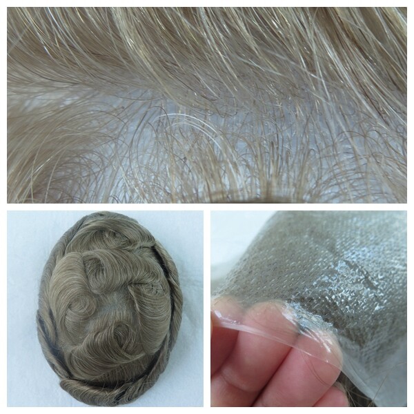 Natural Mens Toupee Hair Replacement System Super Thin Skin V Looped NG #2020