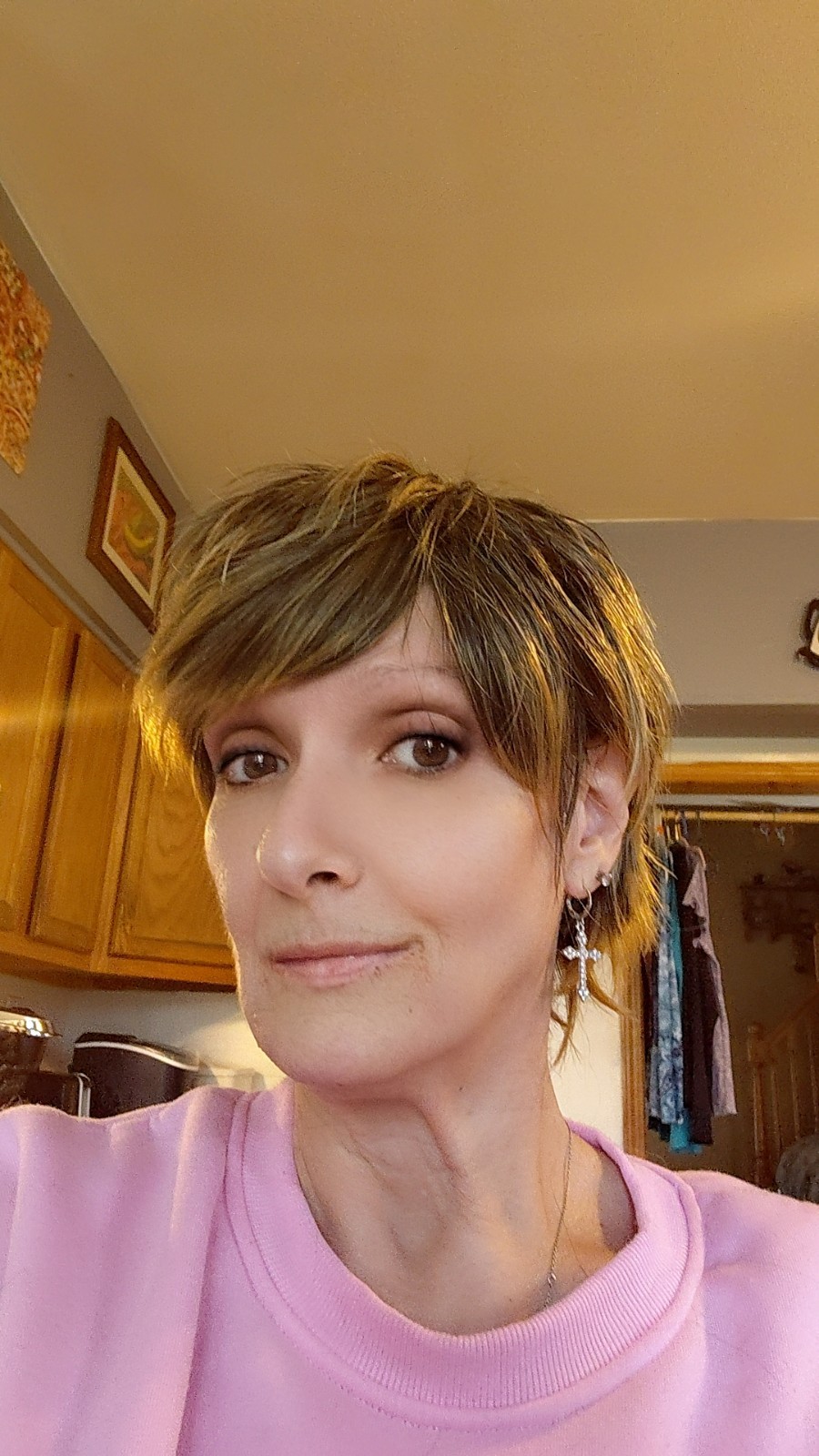 wig blond light brown mix pixie straight texture for women adult