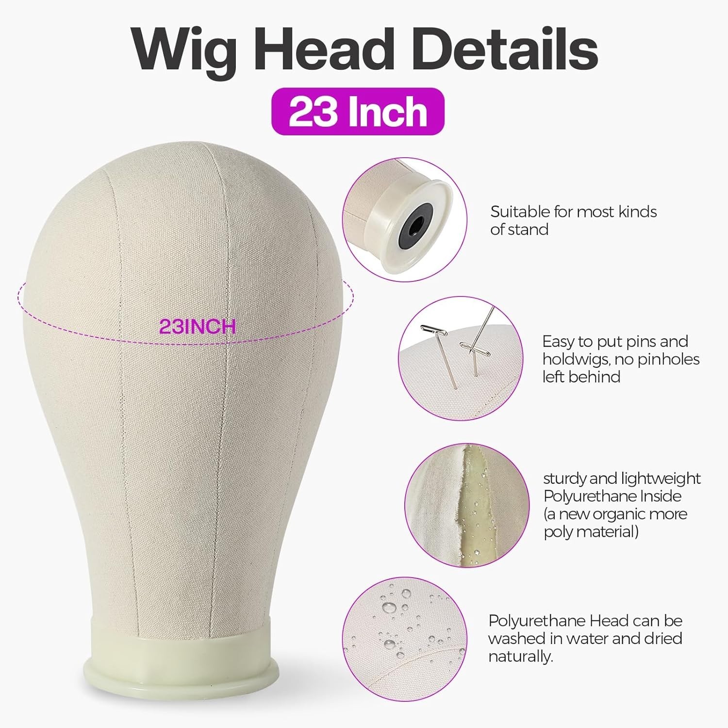 Complete Wig Making Kit: 23-Inch Canvas Head with Tripod & Styling Accessories