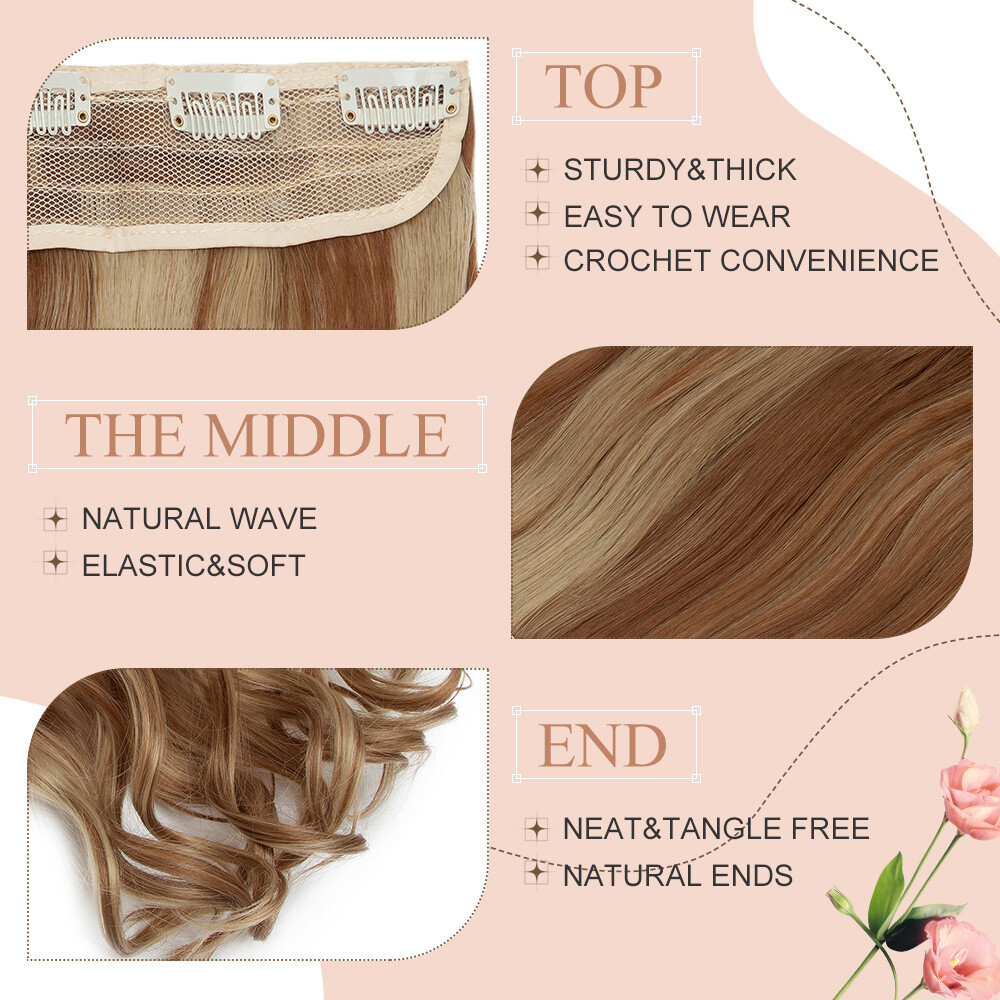 100% Natural Synthetic Hair Long Full Head Clip in on Hair Extensions Thick 145g