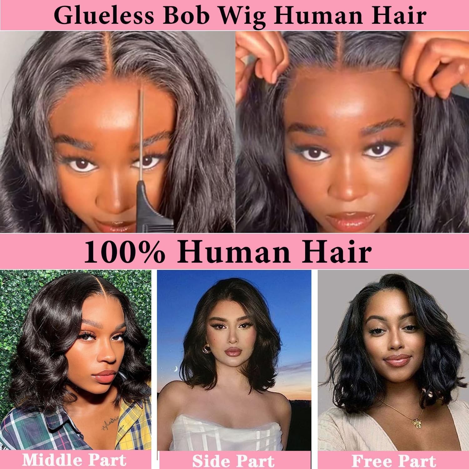 Wear and Go Glueless Wig Human Hair Pre Plucked Pre Cut Body Wave 4×4 lace Wig