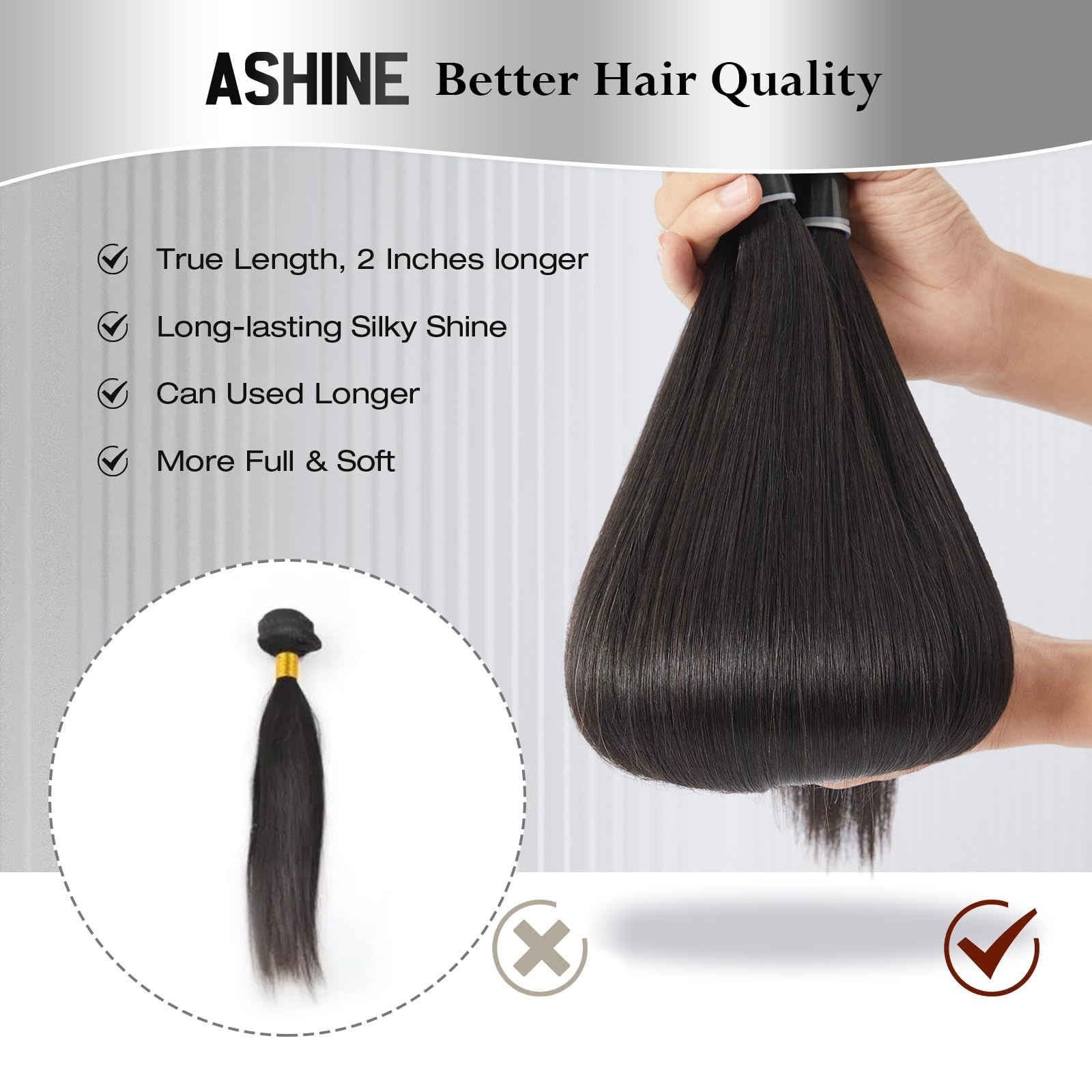 Unprocessed Cambodian Raw Human Hair Bundles – Straight, Soft & Silky, 14-18 Inc