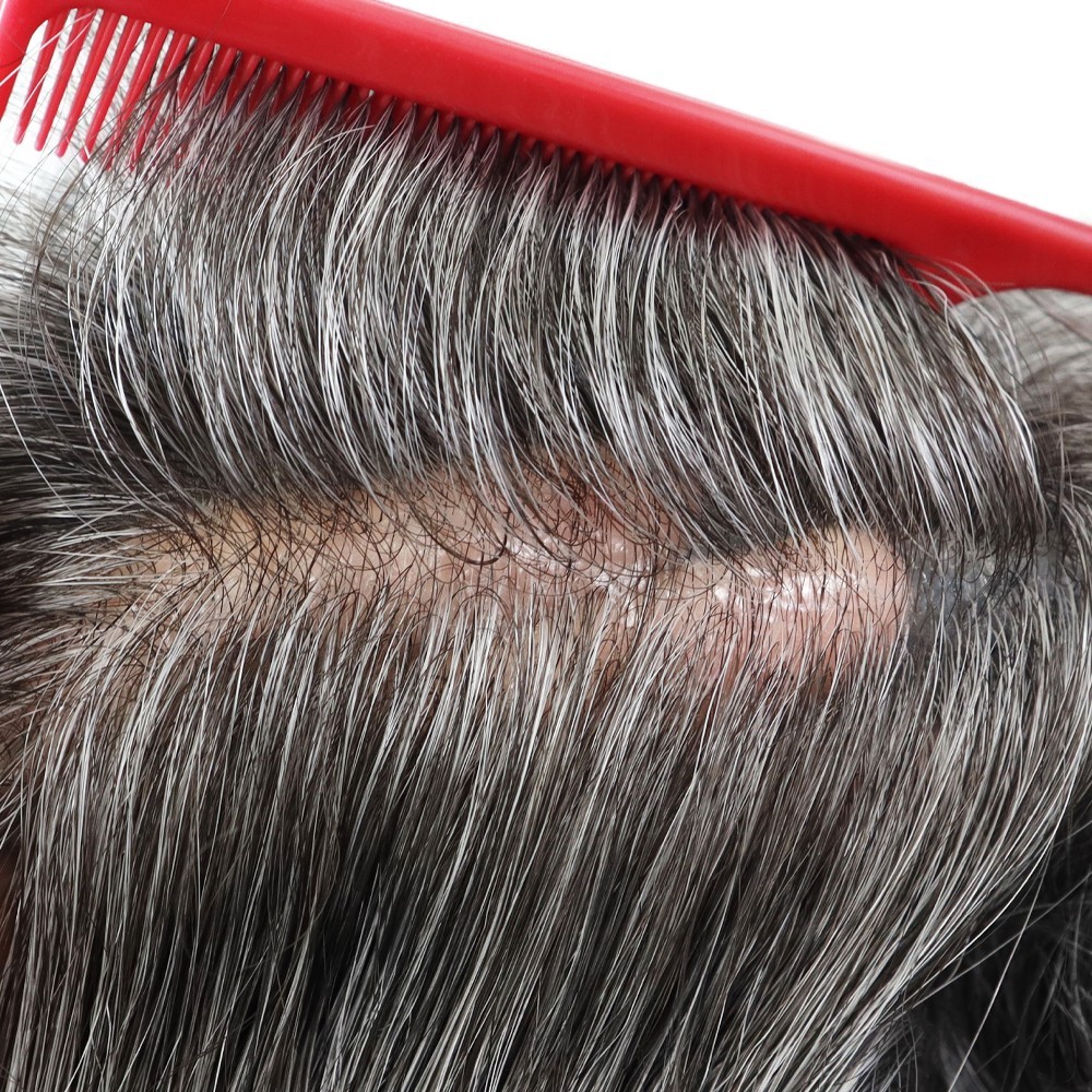 Toupee for Mens Human Hair Replacement System 0.02mm Ultra Thin Skin Hairpieces