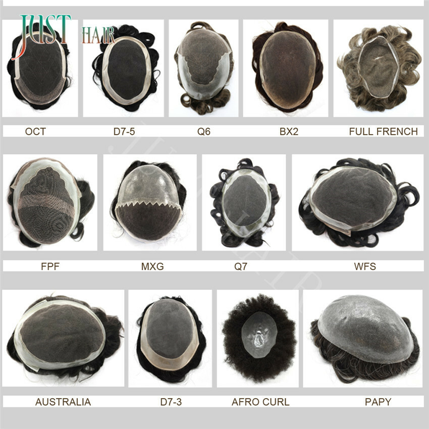 Hair System For Men Human Hair Piece Welded Mono Toupee For Men lace mens toupee