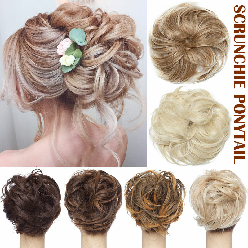 85G Thick Real as Human Messy Bun Hair Piece Scrunchie Updo Wrap Hair Extension