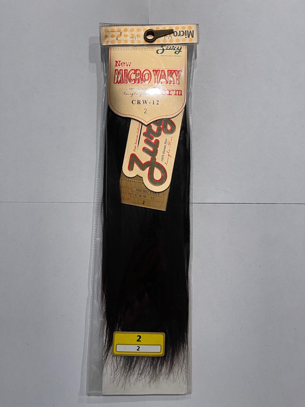 2Packs of Zury 100% Human Hair Weaving Micro Yaky Perm 12 inch color #4