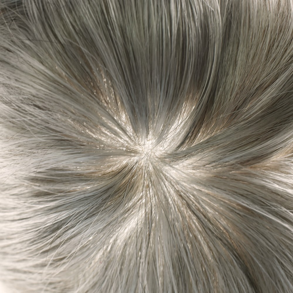Full Poly Skin Mens Toupee Injected PU Human Hair System Replacement Wig for Men