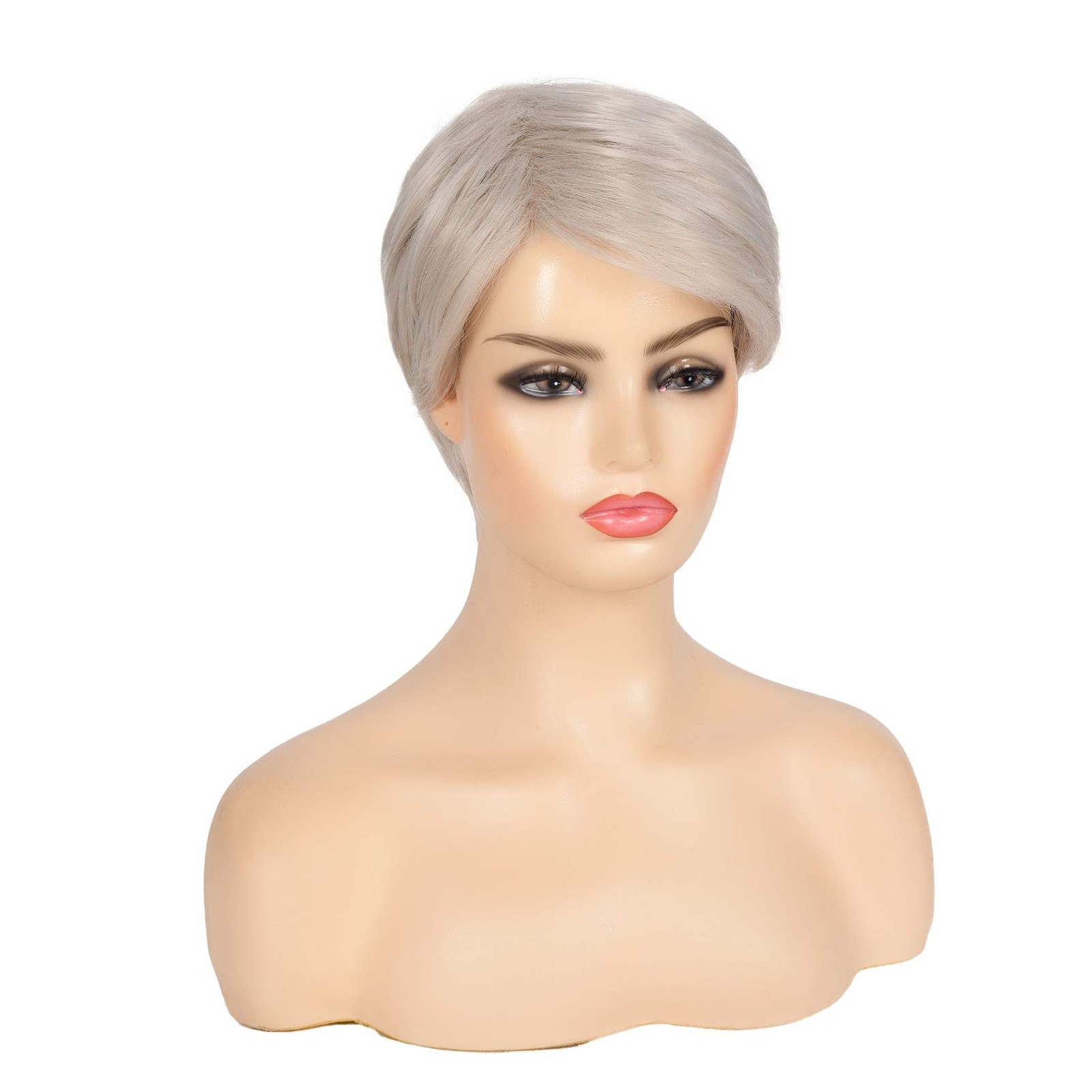 Swiking Short Pixie Cut Blonde Mix Grey Wigs for 1 Count (Pack of 1),
