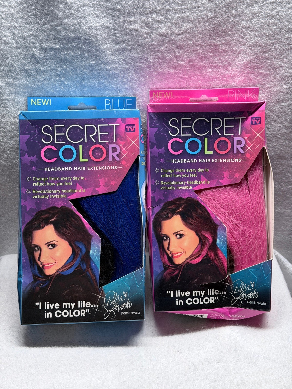 Secret Color Hair Extensions Blue Pink Headband Hidden Streaks 2 Pack New NIB
