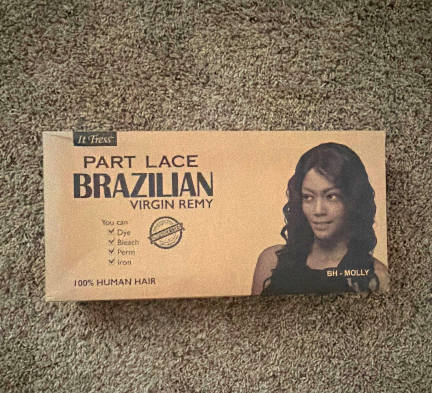 It Tress Lace Part Wig Brazilian Virgin Remy Human Hair Black BH-MOLLY