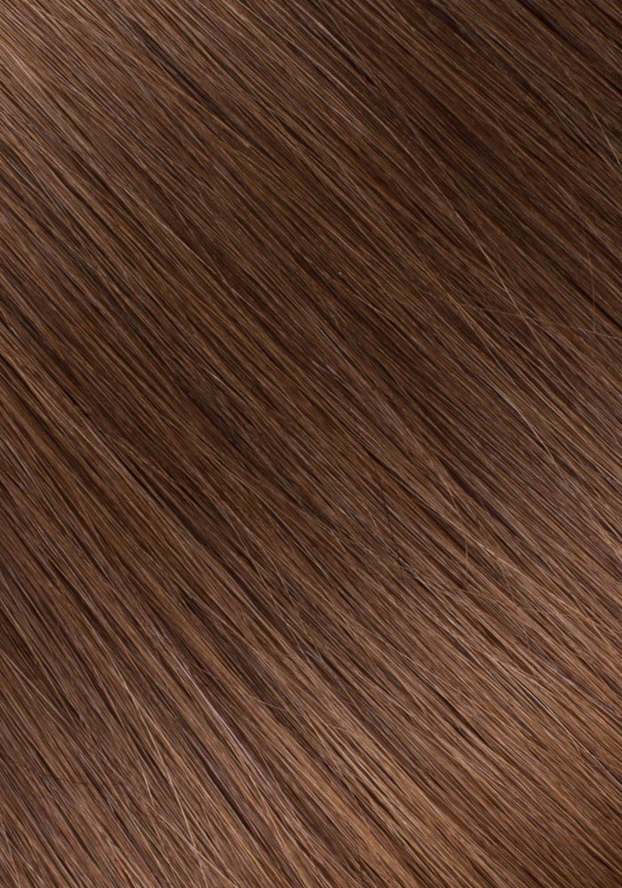 BELLAMI Silk Seam 16” Chocolate Brown Clip In Hair Extensions Remy Hair 140g