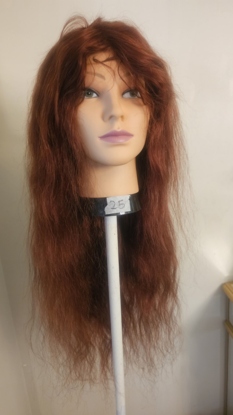 High-Quality Regular Top 26″ Orangish Wavy 150% Virgin Human Hair Lace Wig