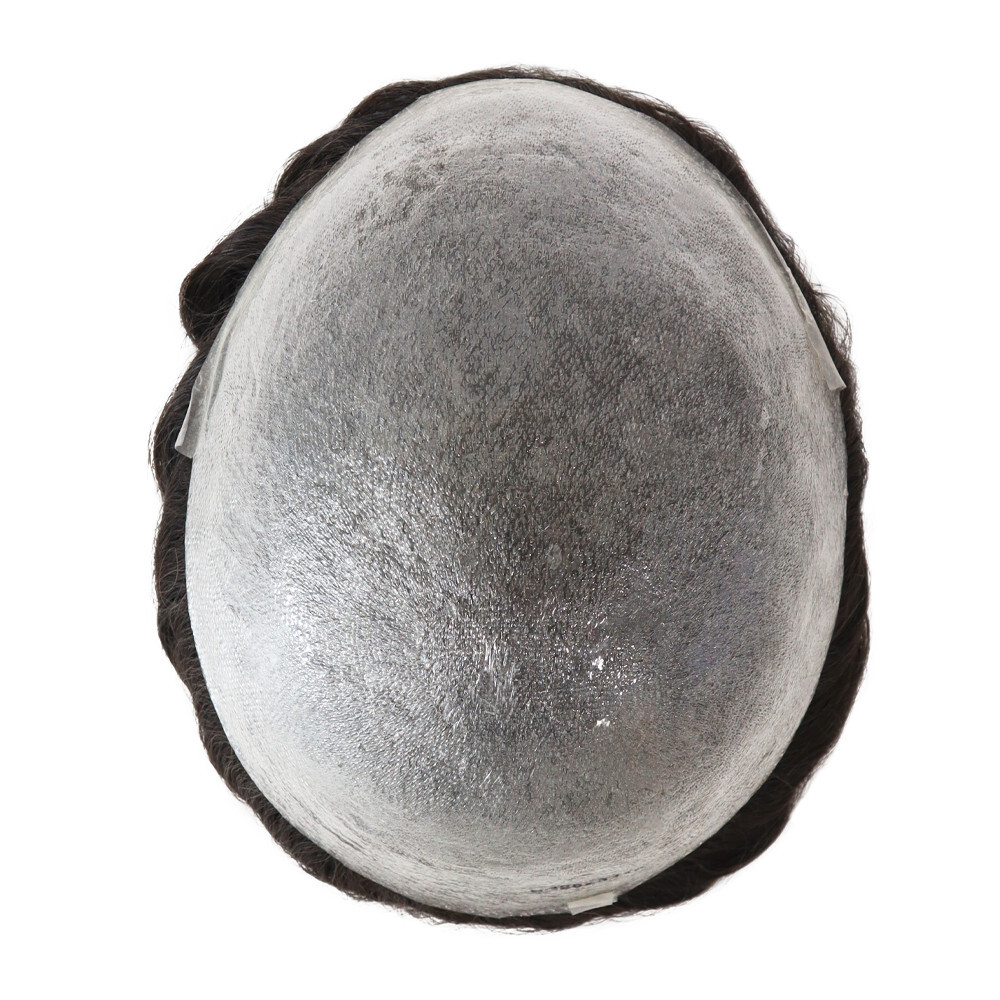 Mens Toupee Ultra Thin Skin Human Hair System Invisible 0.02mm Hairpieces #2