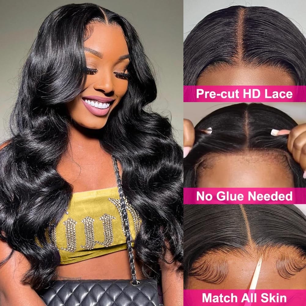 Wear and Go Glueless Wig Human Hair Pre Plucked Pre Cut 4×4 Lace Body Wave wig