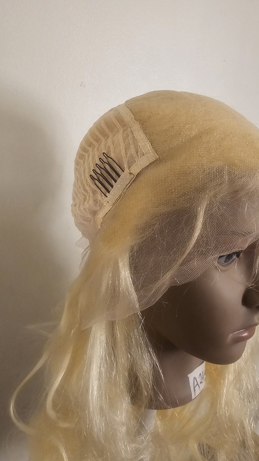 High Quality regular Top 28 ” blonde straight 100% Virgin Human Hair Lace Wig