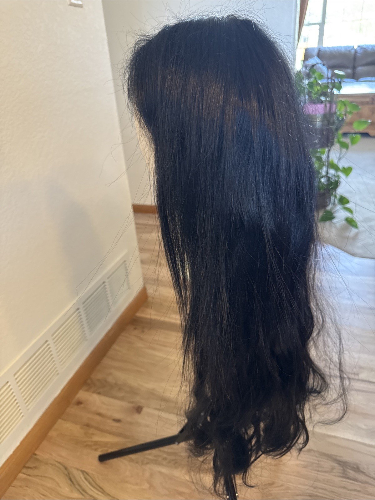 602 Beautiful 28” Human Blend Lace Front Very Soft Black Wavy