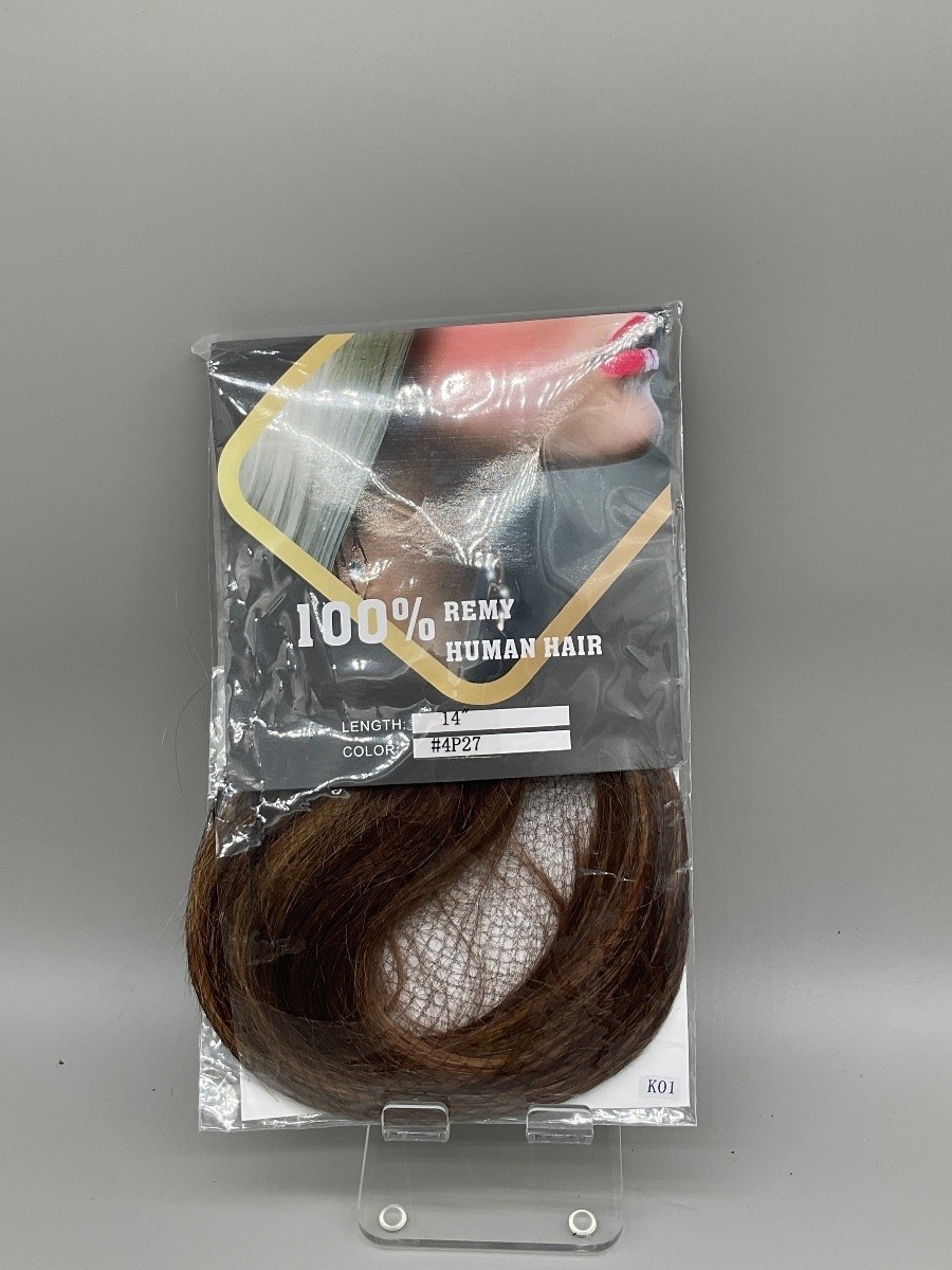 US 100% Remy Human Hair Clip In Extensions 14 inch Color #4P27 MPN K01