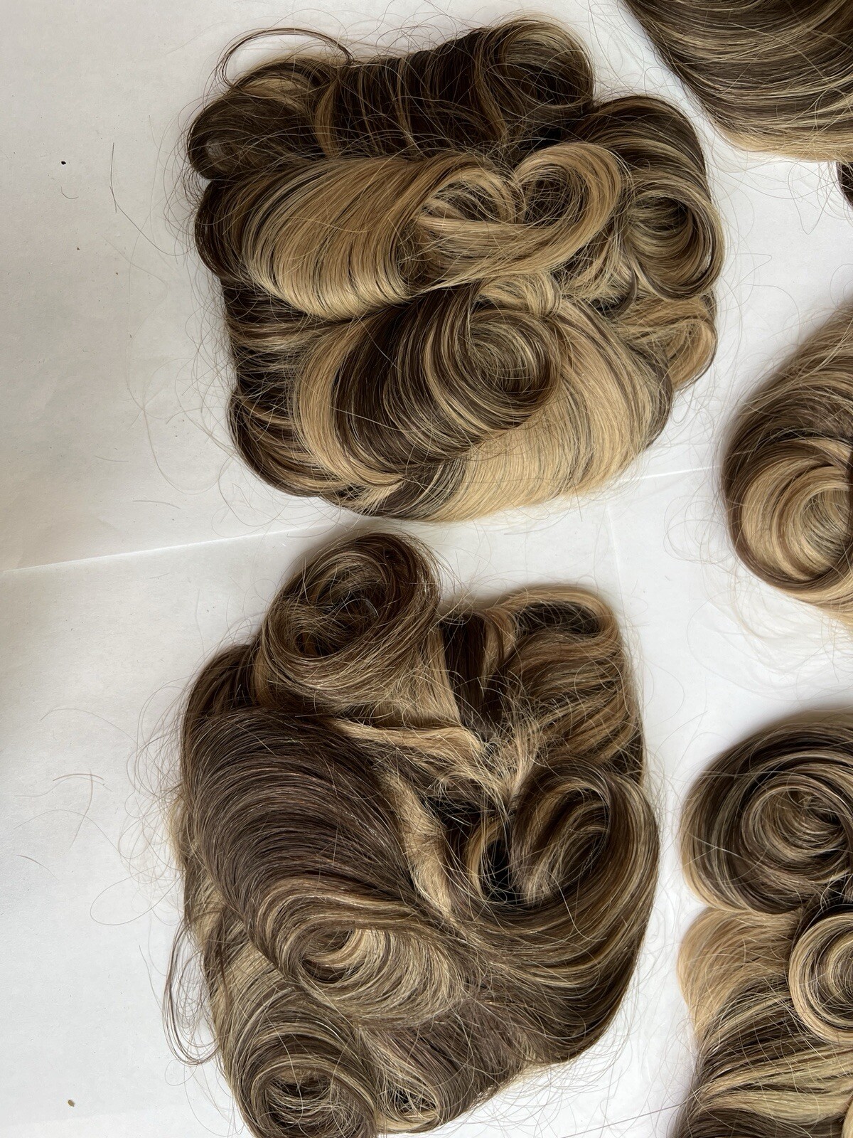 100% Human Hair Wiglet Dark Brown & Hazelnut Curly Claw Hairpiece Extension New