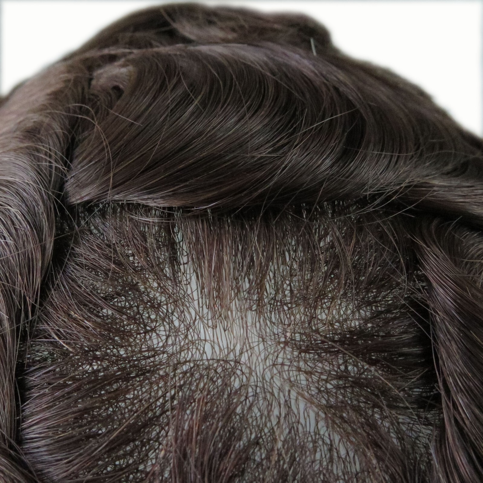 Mens Toupee Human Hair Replacement System V-loop 0.03mm Super Thin Skin #2