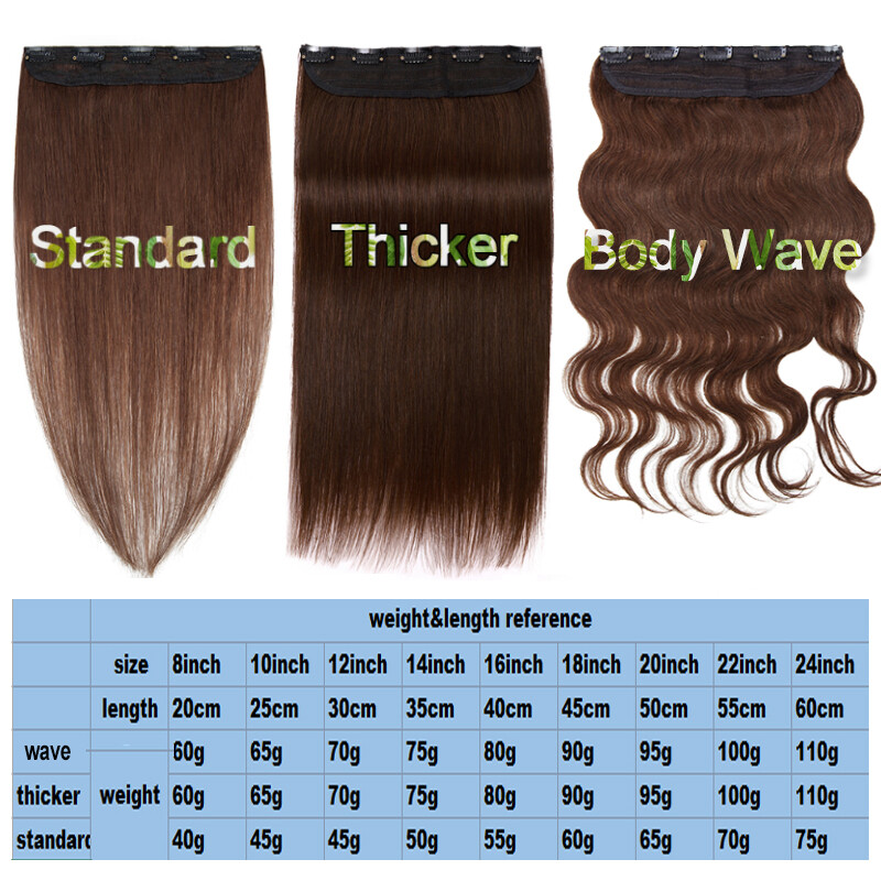 Russian One Piece Clip In 100% Real Remy Human Hair Extensions 3/4 Full Head