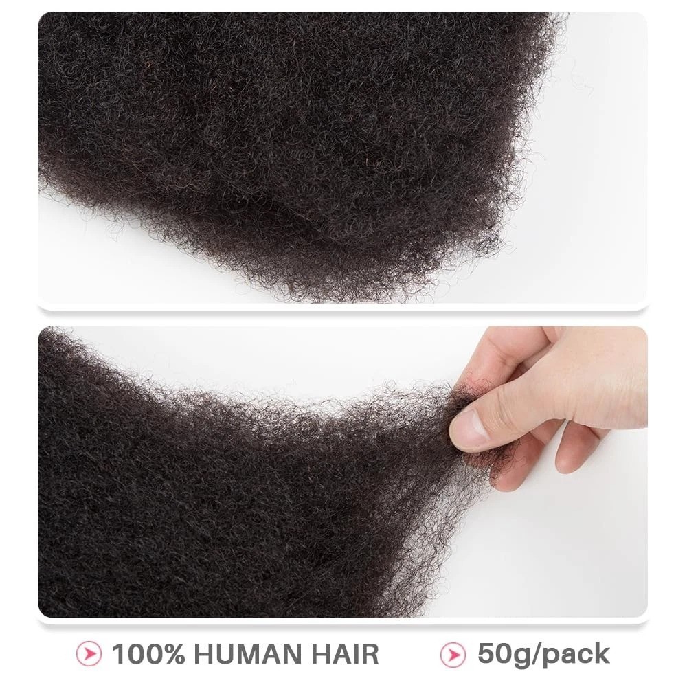 Soft 100% Human Hair – 12 Inch Afro Kinky Bulk for Stylish Dreadlocks & Braids
