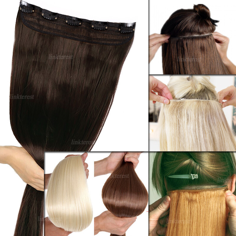 Real Remy Hair 3/4 Full head One Piece Clip in Human Hair Extensions 16in-24in