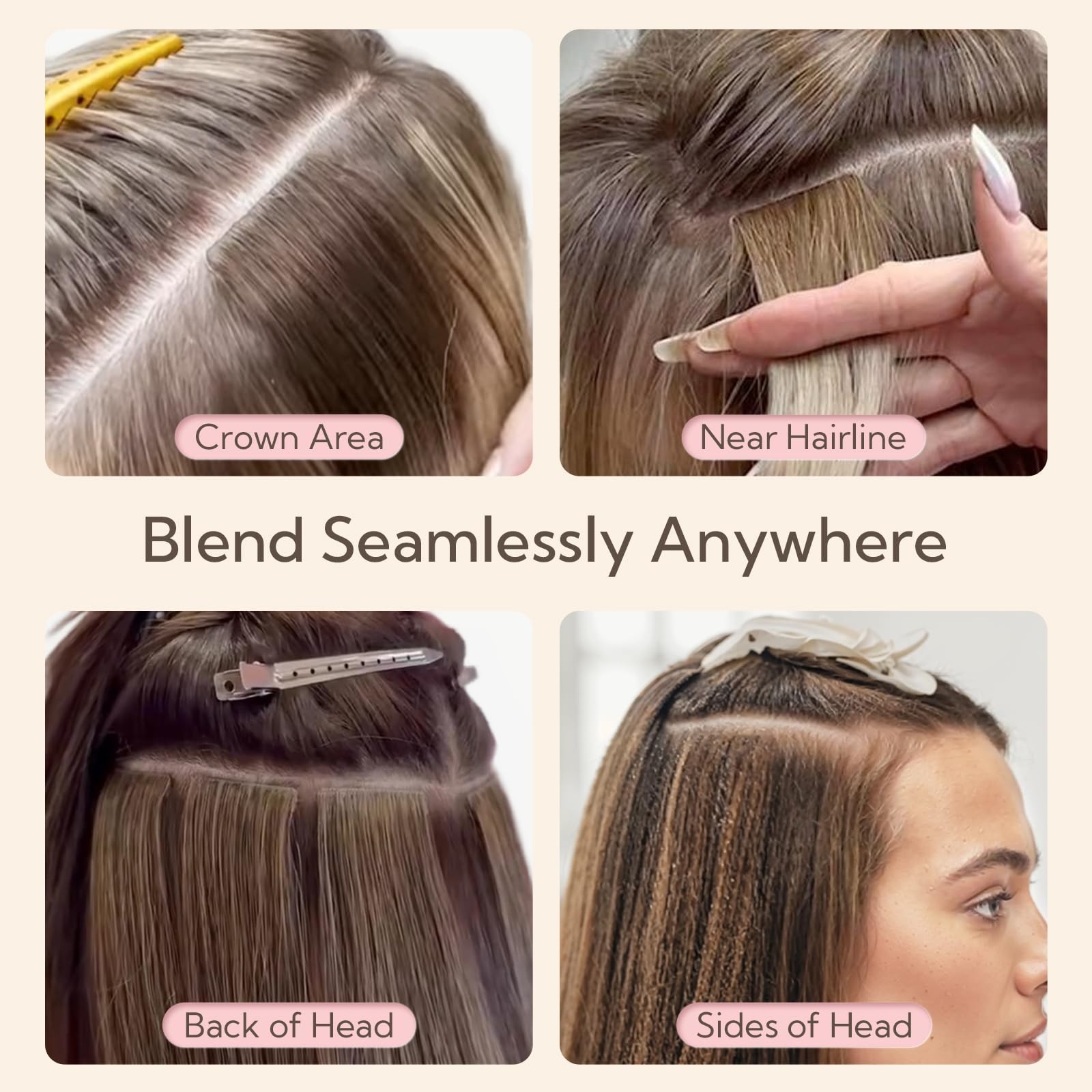 Hotbanana Invisi Edge Tape In Hair Extensions Human Hair 16Inch 50G 20Pcs Light